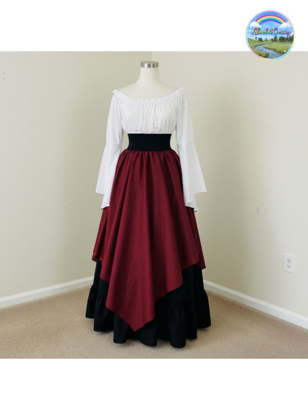 Women's Renaissance Costume Medieval Peasant Dress Set